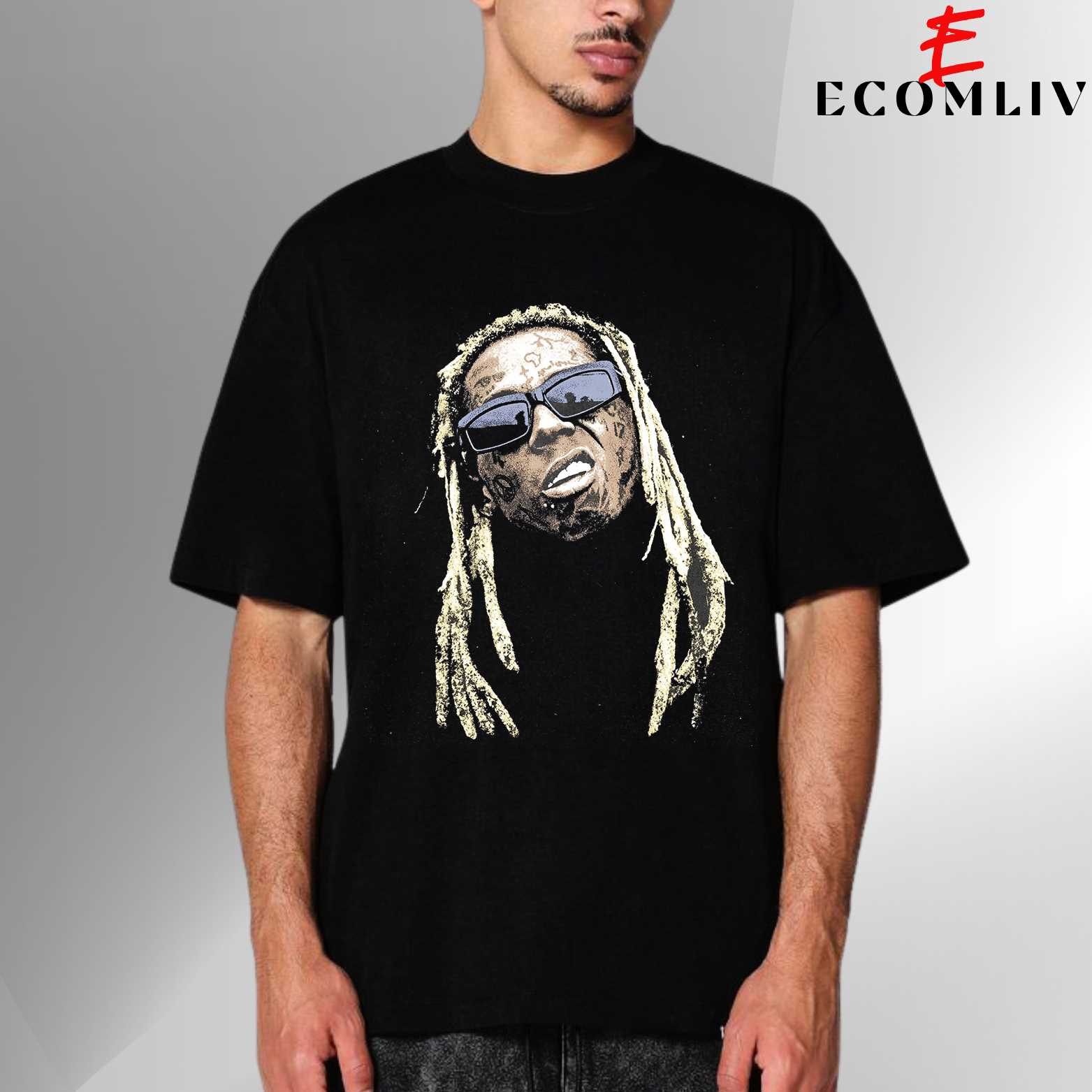 Wayne Visual Tee, Rapper Face Shirt, Hiphop Merch